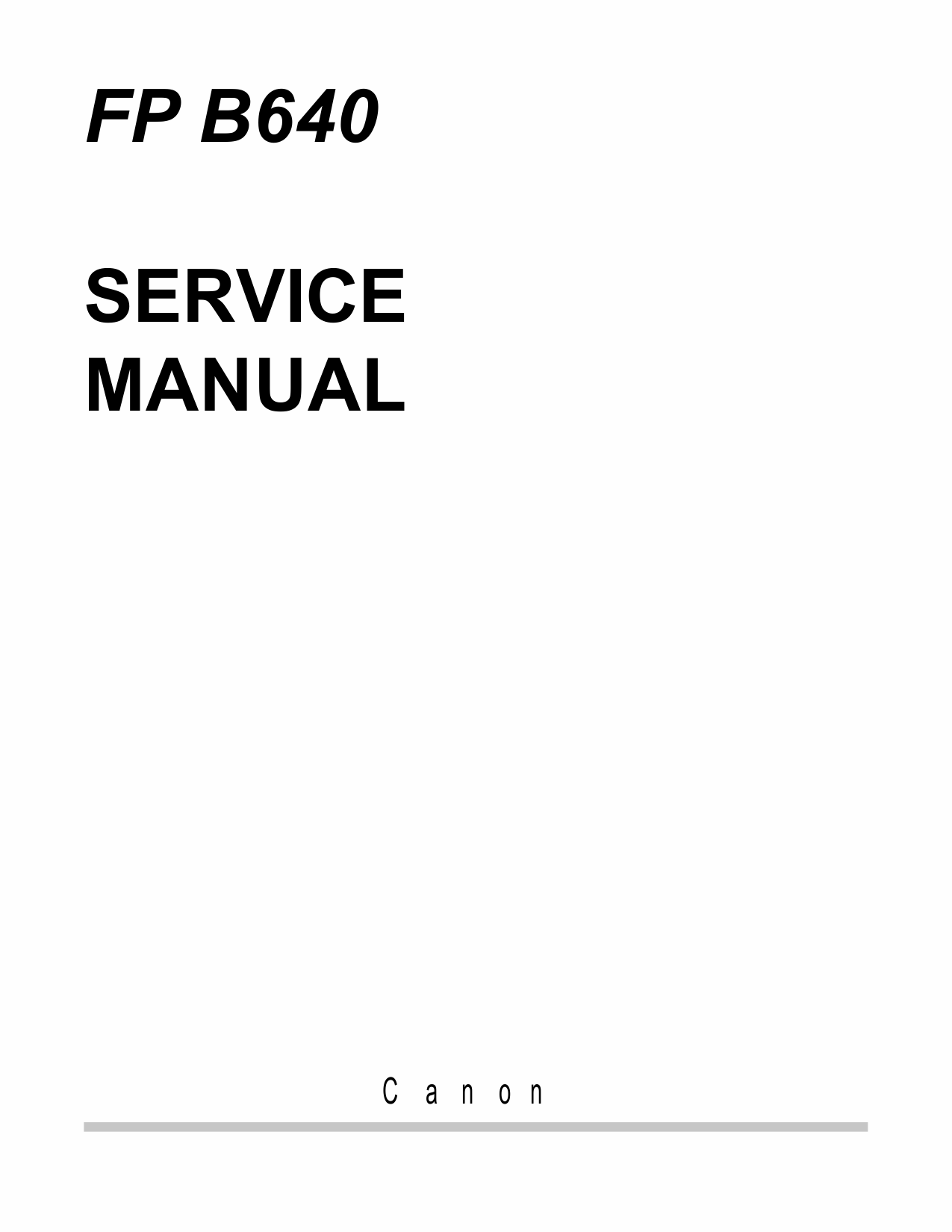 Canon FAX FP-B640 Parts and Service Manual-1